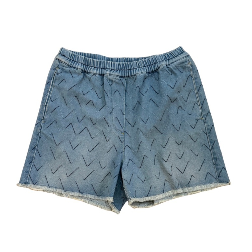 Missoni Light Blue Zigzag Denim Shorts